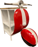 26" Red and Off White Novelty Scooter Open Cabinet With Two Shelves - Homeroots