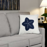 Set Of Two 17" X 17" Blue And White Starfish Throw Pillows - Homeroots