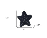 Set of Two 12" X 12" Blue and White Star Starfish Coastal Throw Pillow - Homeroots