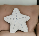 Set of Two 12" X 12" White Star Starfish Coastal Throw Pillow - Homeroots