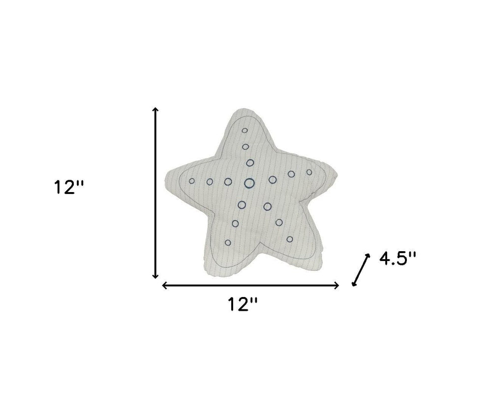 Set of Two 12" X 12" White Star Starfish Coastal Throw Pillow - Homeroots - Flyclothing LLC