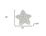 Set of Two 12" X 12" White Star Starfish Coastal Throw Pillow - Homeroots