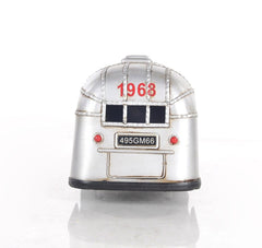 6" Silver Metal Silver Camping Trailer Truck Hand Painted Decorative Truck - Homeroots