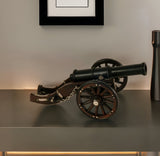 3" Brown and Black Metal Louis XIV Cannon Hand Painted Sculpture - Homeroots - Flyclothing LLC