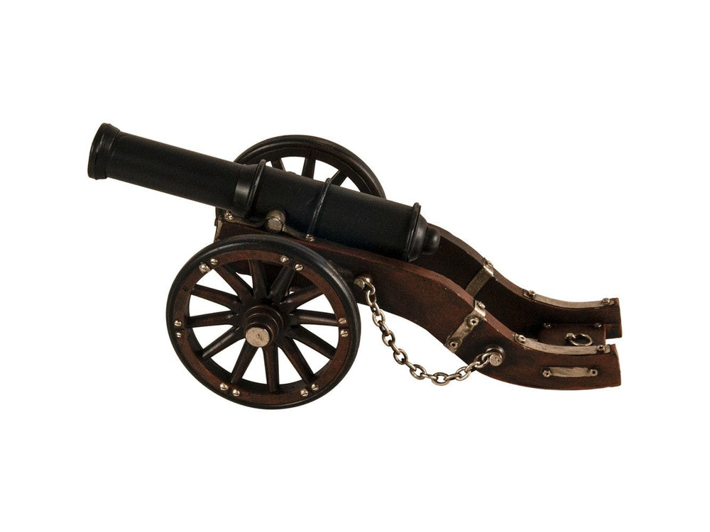 3" Brown and Black Metal Louis XIV Cannon Hand Painted Sculpture - Homeroots - Flyclothing LLC