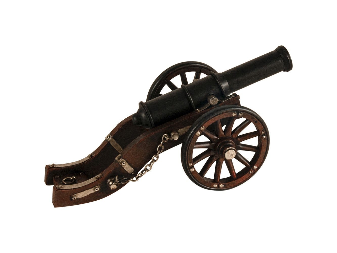 3" Brown and Black Metal Louis XIV Cannon Hand Painted Sculpture - Homeroots - Flyclothing LLC