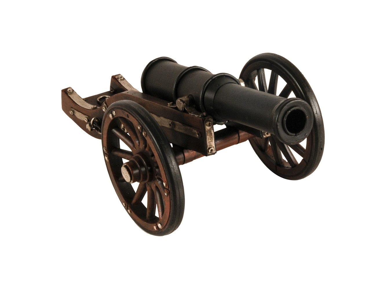 3" Brown and Black Metal Louis XIV Cannon Hand Painted Sculpture - Homeroots - Flyclothing LLC