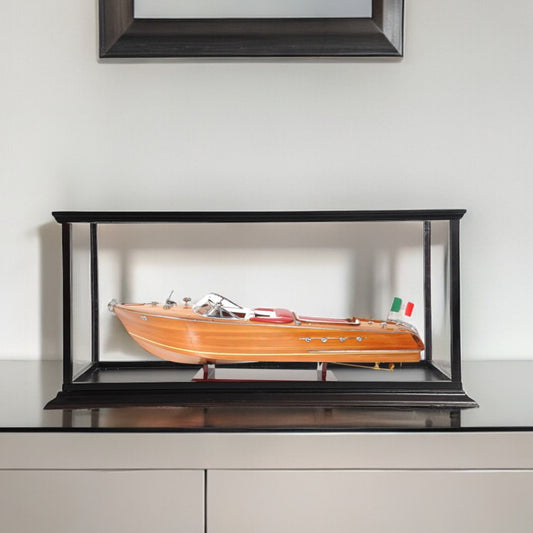 15" Wood Brown Riva Aquarama Speedboat Exclusive Display Case Edition Hand Painted Model Boat