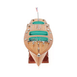 7" Wood Brown c1928 Chris Craft Triple Cockpit Medium Boat Hand Painted Decorative Boat - Homeroots