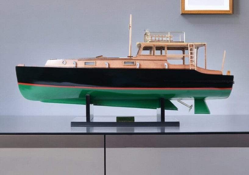 15" Black and Green 1934 Hemingway Pilar Fishing Boat Boat Hand Painted Decorative Boat - Homeroots - Flyclothing LLC