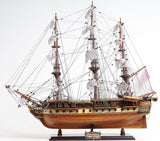 30" Wood Brown 1797 USS Constitution Medium Open Fron Display Case Hand Painted Model Boat - Homeroots