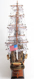 30" Wood Brown 1797 USS Constitution Medium Open Fron Display Case Hand Painted Model Boat - Homeroots