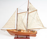 28" Wood Brown America 1851 Yacht Hand Painted Sculpture - Homeroots