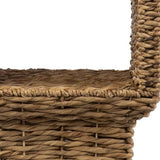 23" Brown And Clear Glass And Rattan Wicker Square End Table - Homeroots - Flyclothing LLC