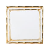 23" Gold Glass Top Square End Table With Shelf - Homeroots