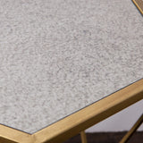 19" Gold And Reflective Glass Hexagon Mirrored End Table - Homeroots - Flyclothing LLC