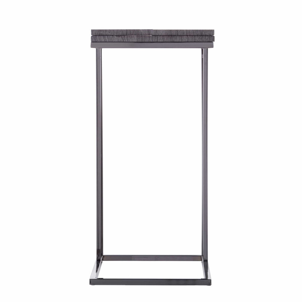 25" Silver And Gray Expandable Rectangular End Table - Homeroots
