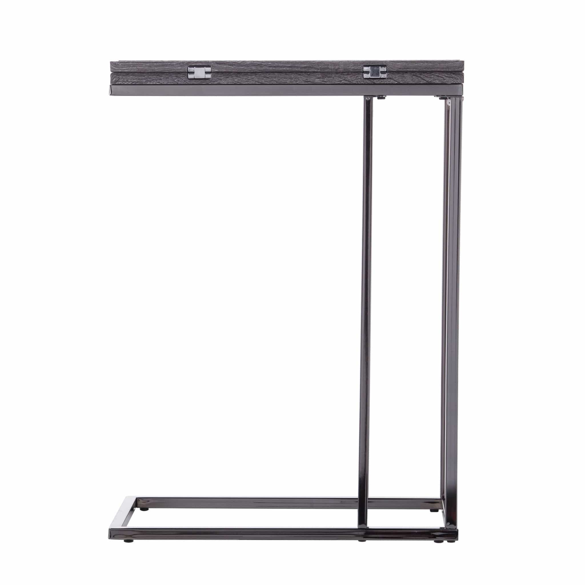 25" Silver And Gray Expandable Rectangular End Table - Homeroots - Flyclothing LLC