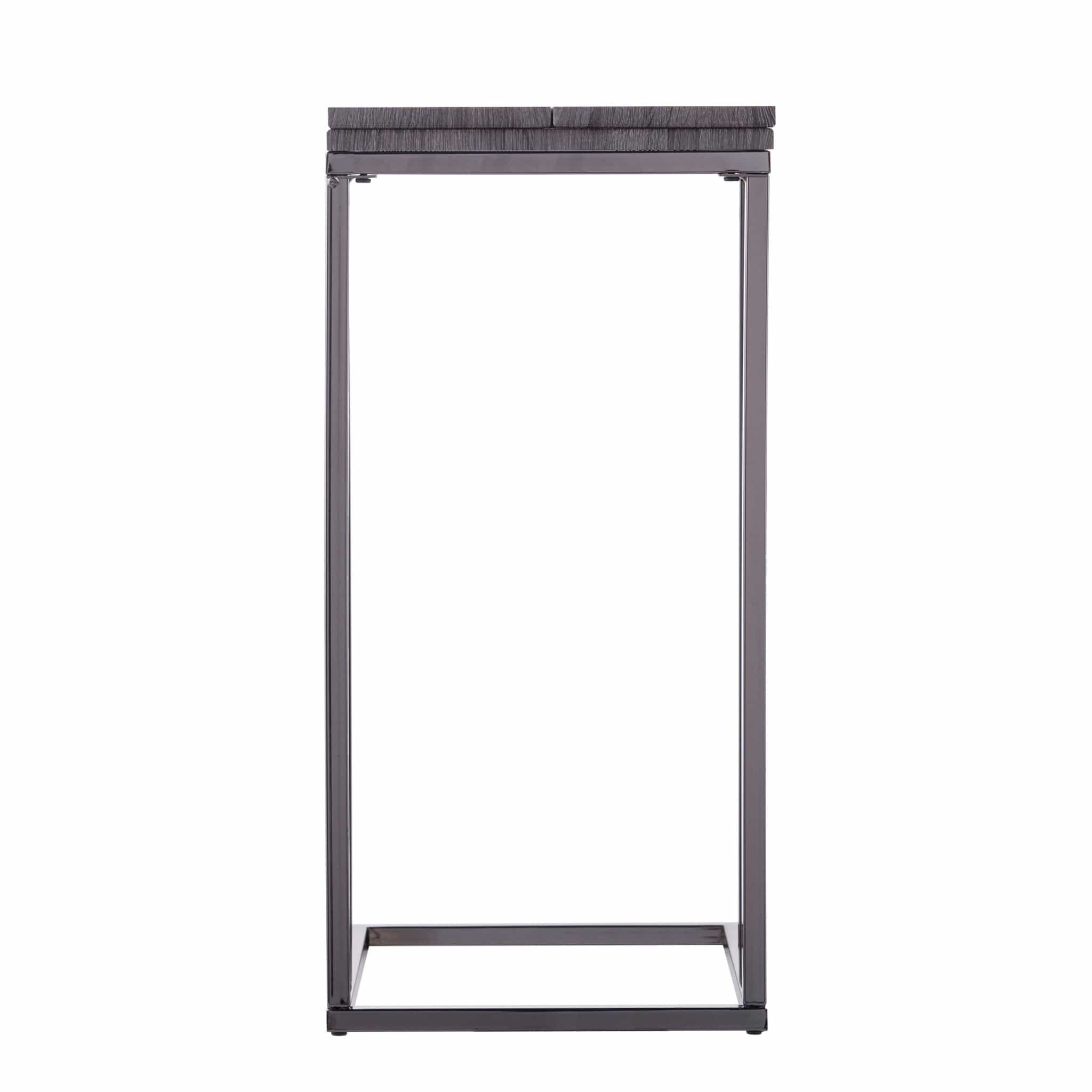 25" Silver And Gray Expandable Rectangular End Table - Homeroots - Flyclothing LLC