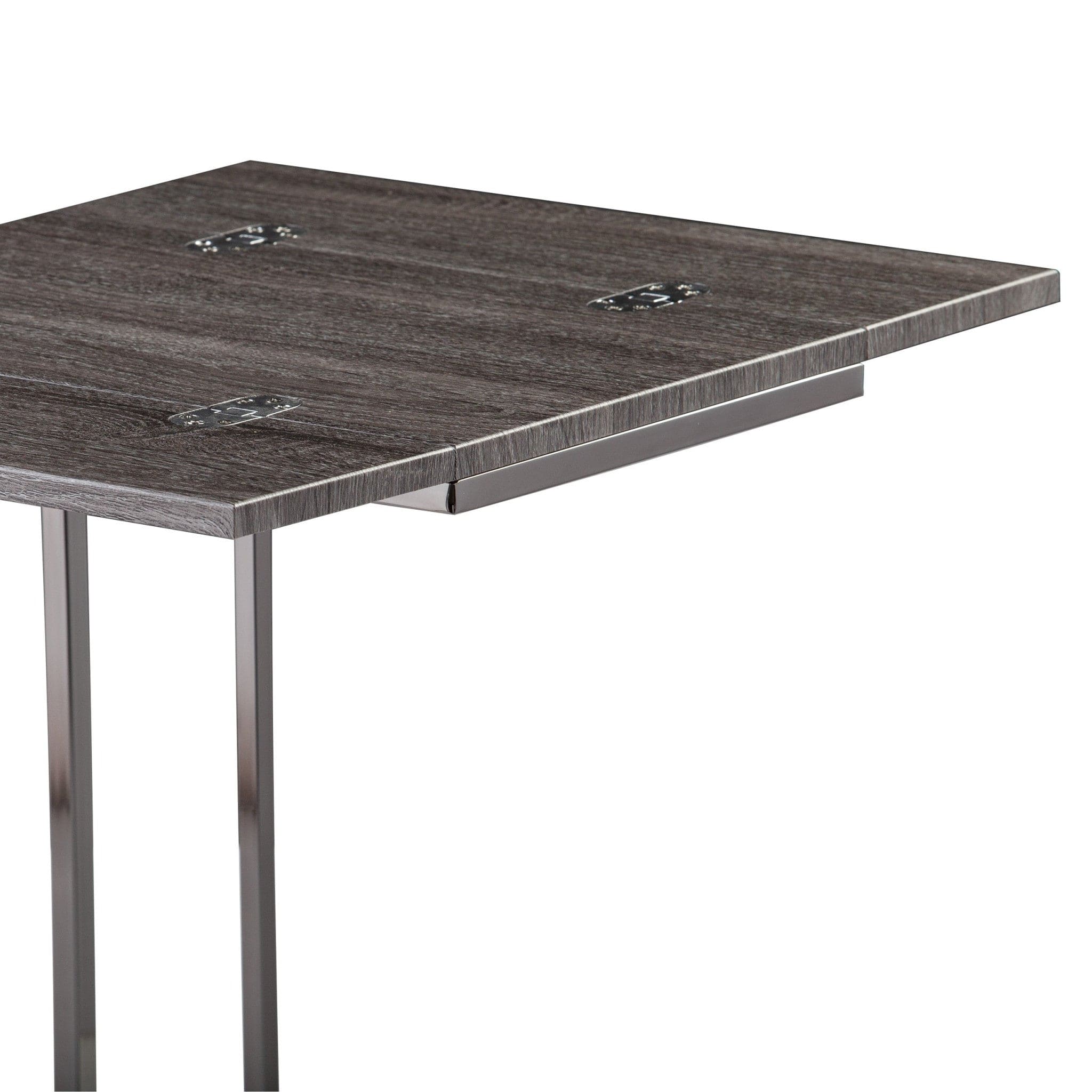 25" Silver And Gray Expandable Rectangular End Table - Homeroots - Flyclothing LLC