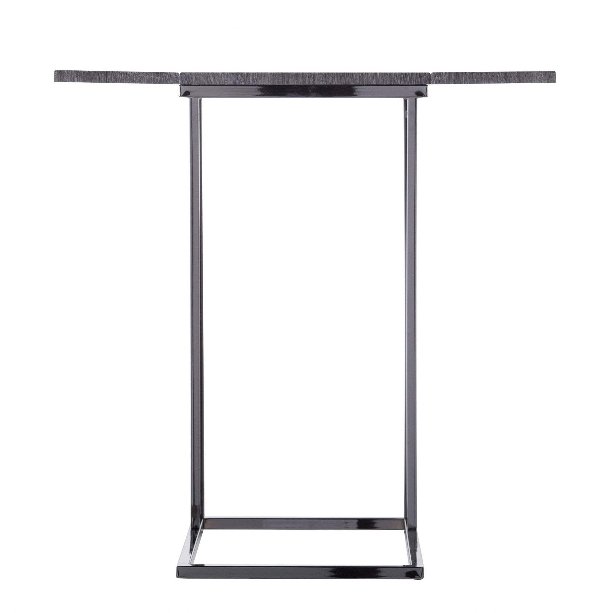 25" Silver And Gray Expandable Rectangular End Table - Homeroots - Flyclothing LLC