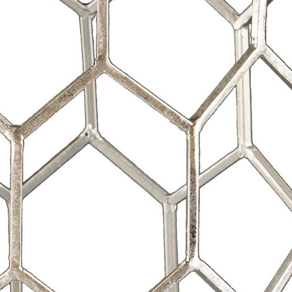 18" Antiqued Gold Honeycomb Hexagonal End Table - Homeroots - Flyclothing LLC