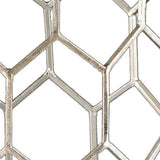 18" Antiqued Gold Honeycomb Hexagonal End Table - Homeroots
