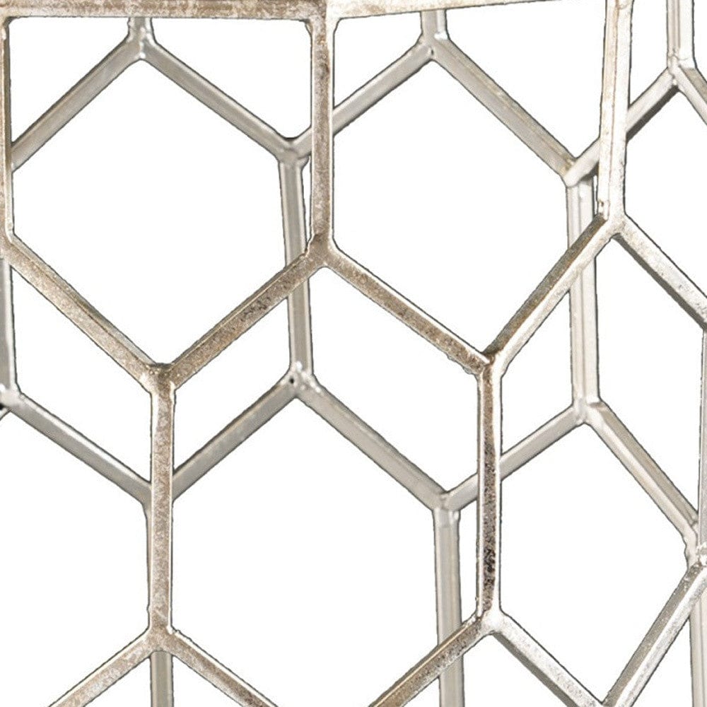 18" Antiqued Gold Honeycomb Hexagonal End Table - Homeroots - Flyclothing LLC