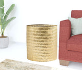 18" Gold Manufactured Wood And Solid Wood Round End Table - Homeroots