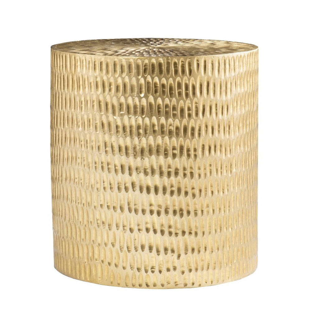 18" Gold Manufactured Wood And Solid Wood Round End Table - Homeroots