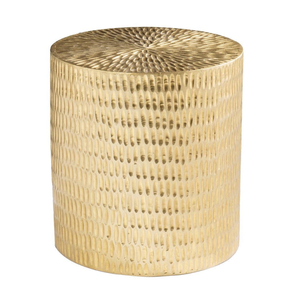 18" Gold Manufactured Wood And Solid Wood Round End Table - Homeroots - Flyclothing LLC
