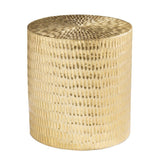 18" Gold Manufactured Wood And Solid Wood Round End Table - Homeroots