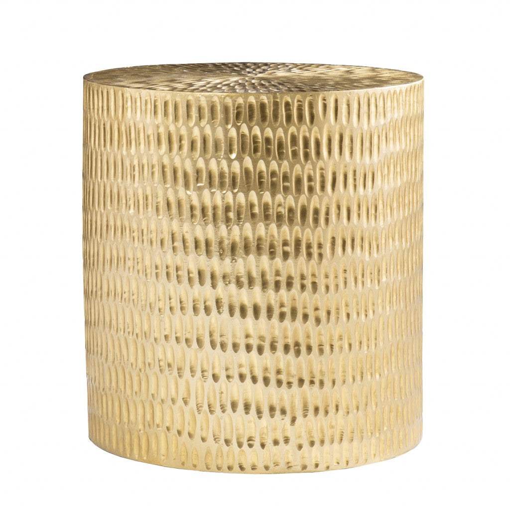 18" Gold Manufactured Wood And Solid Wood Round End Table - Homeroots - Flyclothing LLC