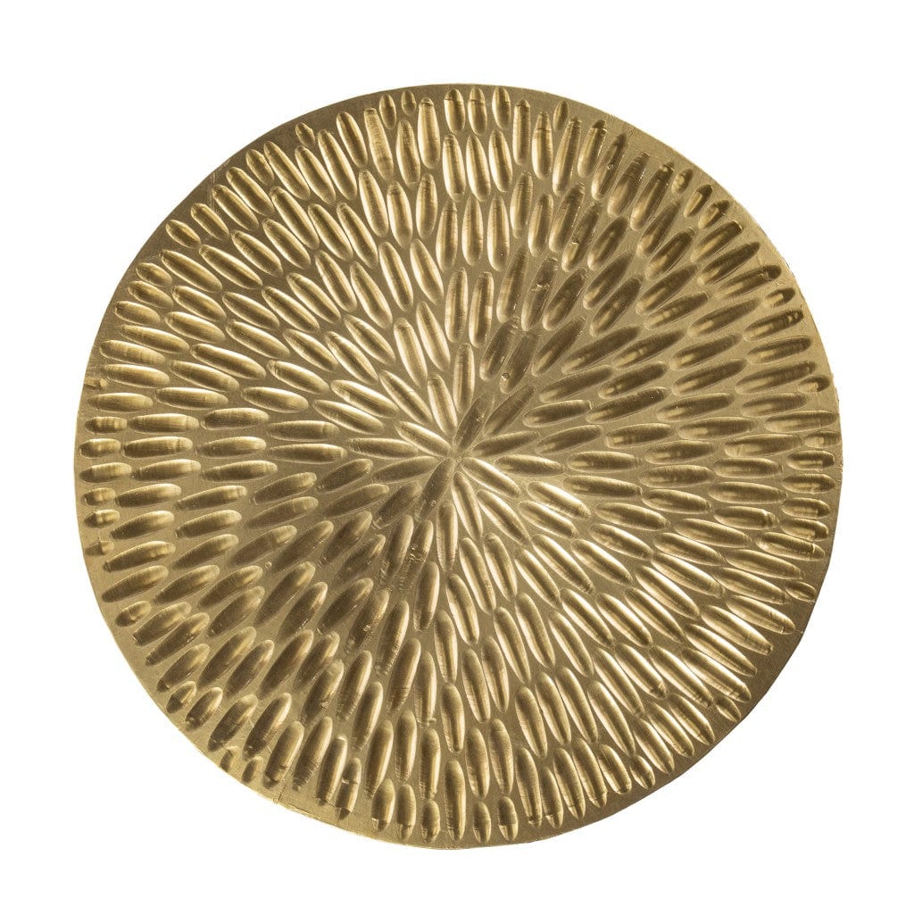 18" Gold Manufactured Wood And Solid Wood Round End Table - Homeroots - Flyclothing LLC