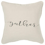 Gray and Cream Canvas Gather Decorative Throw Pillow - Homeroots - Flyclothing LLC