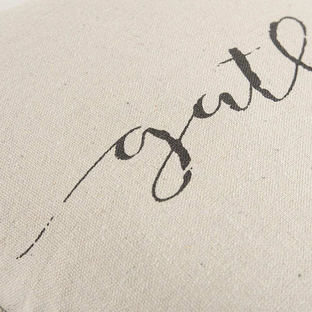 Gray and Cream Canvas Gather Decorative Throw Pillow - Homeroots - Flyclothing LLC