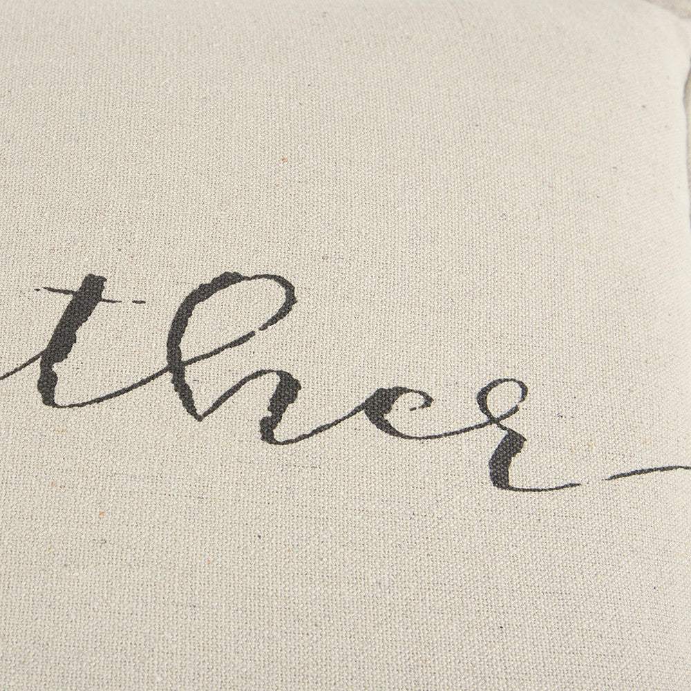 Gray and Cream Canvas Gather Decorative Throw Pillow - Homeroots - Flyclothing LLC