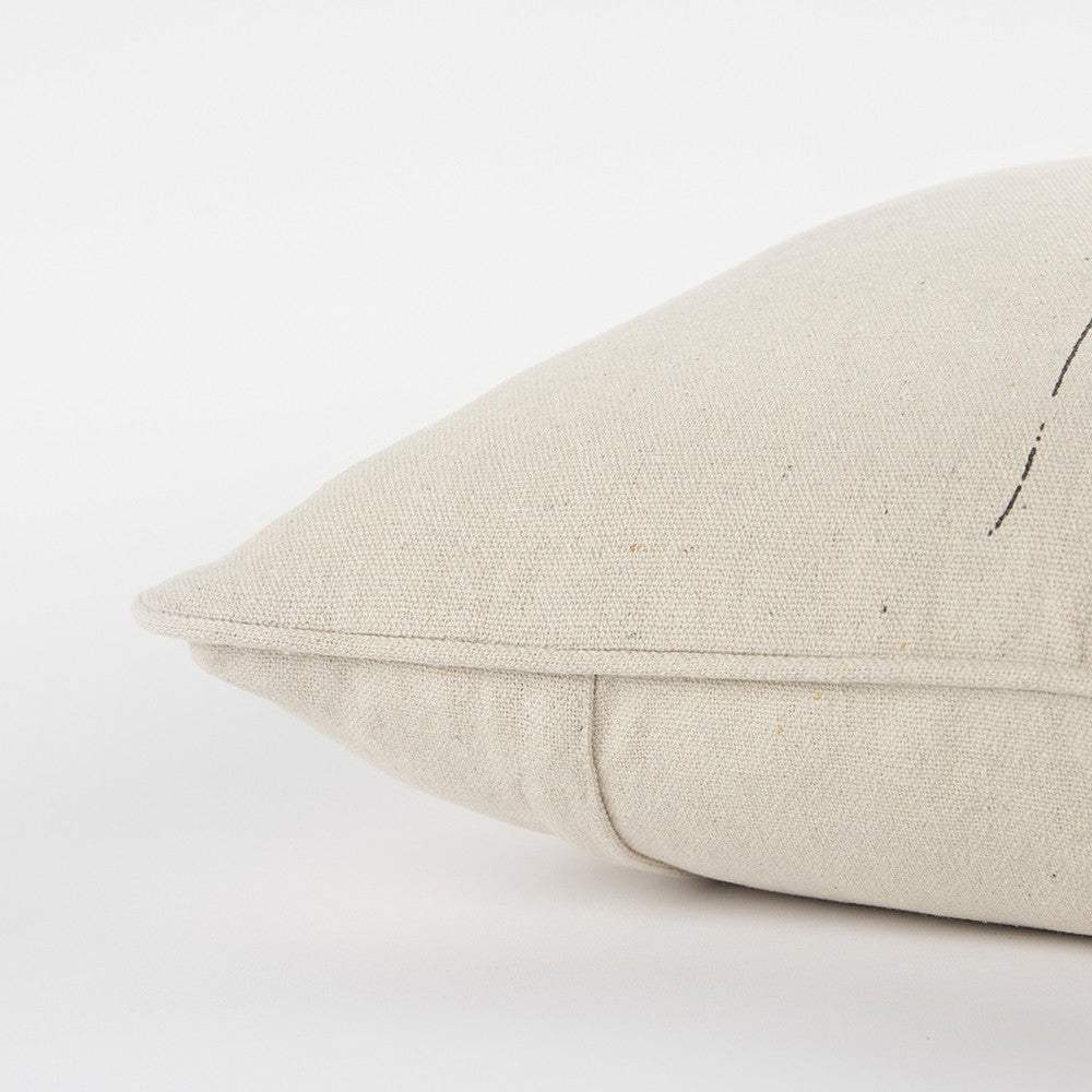 Gray and Cream Canvas Gather Decorative Throw Pillow - Homeroots - Flyclothing LLC