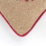 Mod Red and Black Ornaments Jute Lumbar Throw Pillow - Homeroots