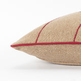 Mod Red and Black Ornaments Jute Lumbar Throw Pillow - Homeroots