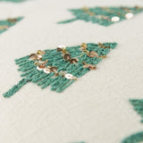 Ivory and Green Modern Christmas Tree Lumbar Throw Pillow - Homeroots