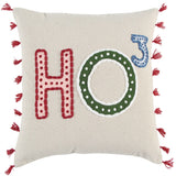 Beige Red Holiday Whimsical Throw Pillow - Homeroots