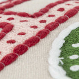 Beige Red Holiday Whimsical Throw Pillow - Homeroots - Flyclothing LLC