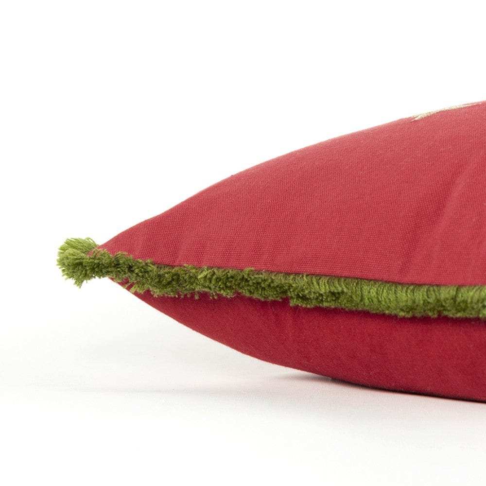 Red Green Sparkle Embroidered Throw Pillow - Homeroots - Flyclothing LLC