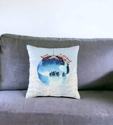 20" Blue Christmas Ornaments Cotton Throw Pillow - Homeroots - Flyclothing LLC