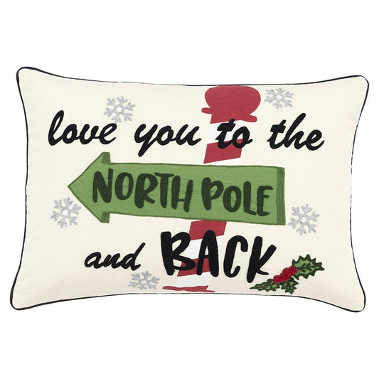 14" X 20" Off White Christmas Cotton Throw Pillow - Homeroots