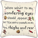 Ivory and Black Modern Christmas Sentiment Whimsical Throw Pillow - Homeroots