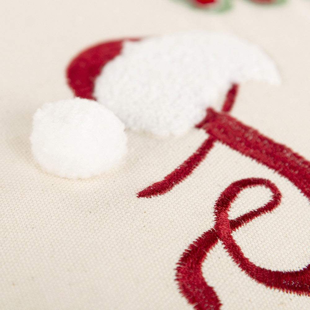 Ivory Red Cheeky Santa Sentiment Throw Pillow - Homeroots - Flyclothing LLC