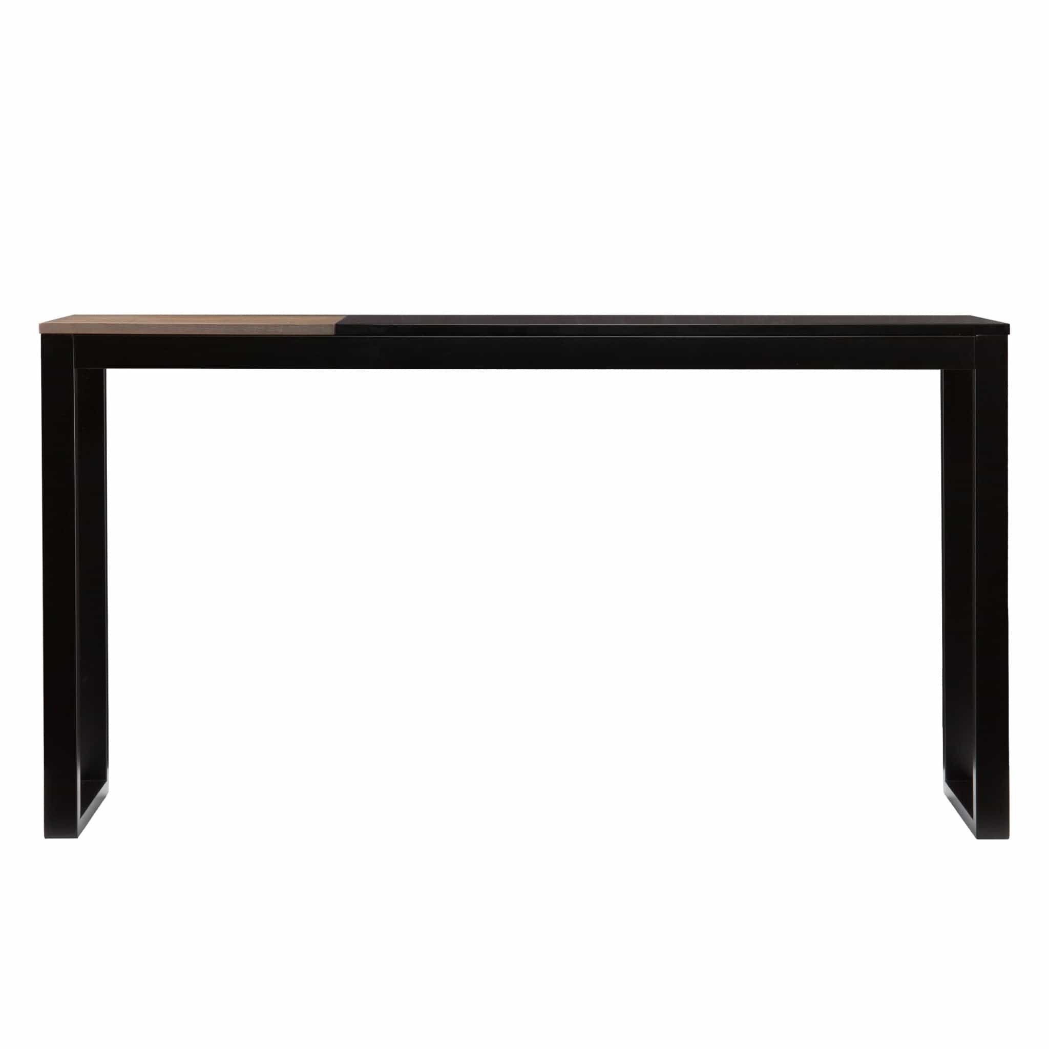 56" Natural and Black and Black Sled Console Table - Homeroots