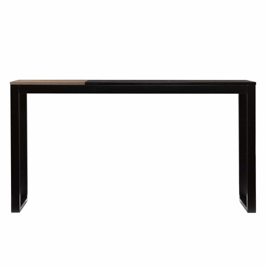 56" Natural and Black and Black Sled Console Table - Homeroots